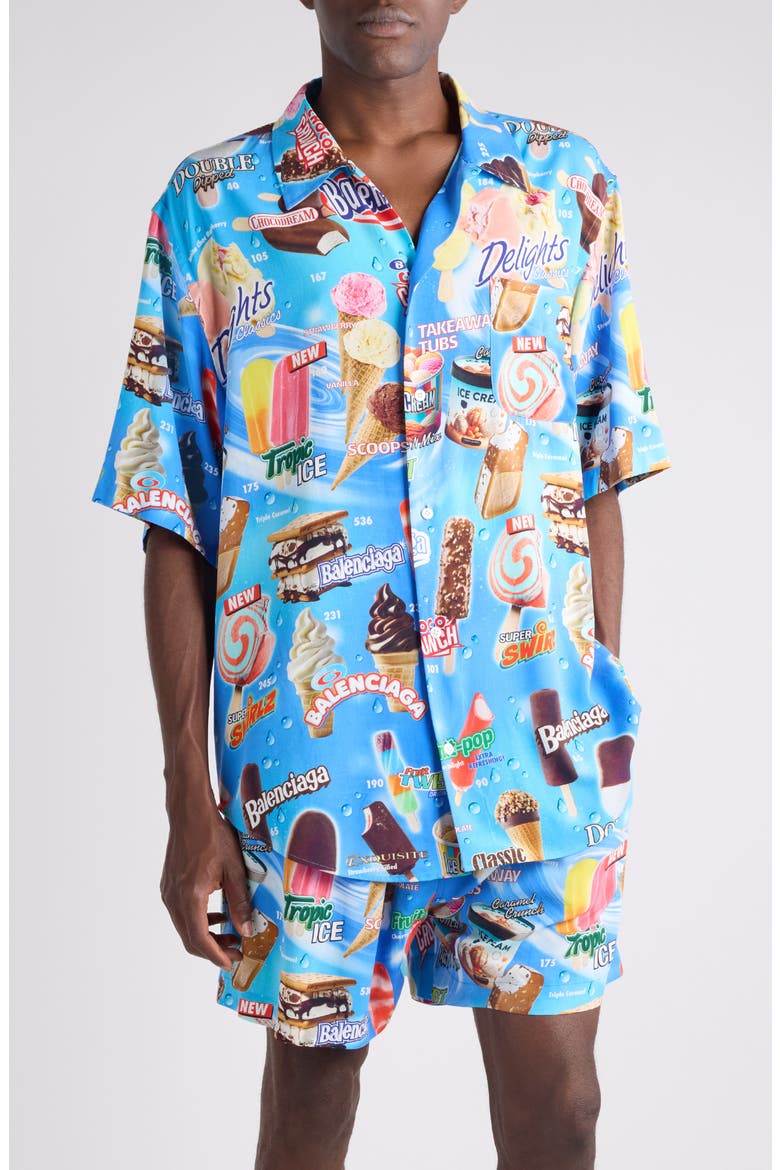 Sweet Treats Button-Up Shirt, Main, color, 4011 BLUE