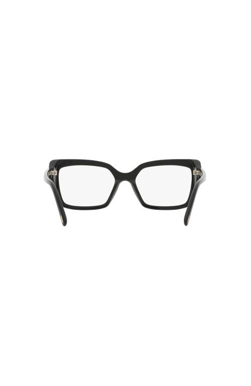 Tom Ford 55mm Rectangle Optical Glasses In Black