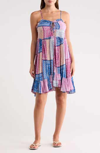 Patchwork Print Babydoll Minidress