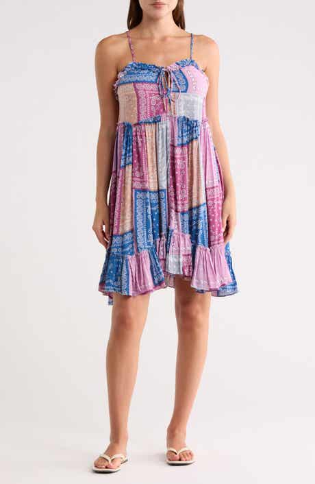 Lovestitch Patchwork Print Babydoll Minidress