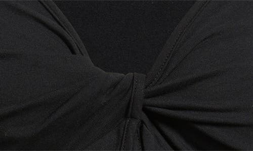 Reformation Silas Twist Detail Stretch Cotton Knit Top In Black