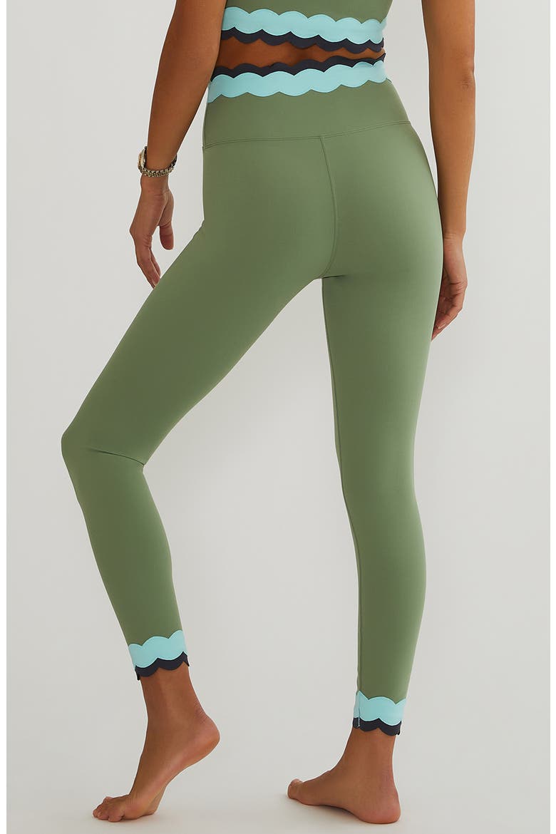 Stacy Scalloped High Waist 7/8 Leggings, Alternate, color, SAGE MIST