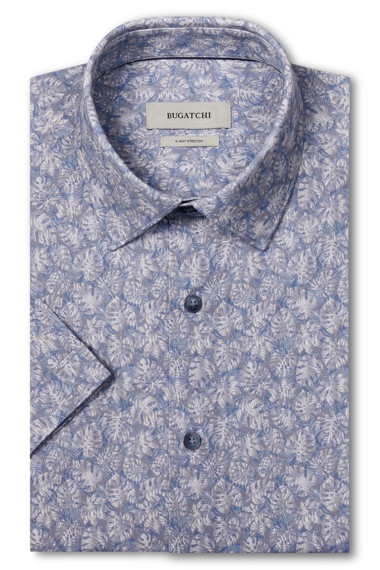 Miles OoohCotton® Print Short Sleeve Button-Up Shirt, Alternate, color, SLATE