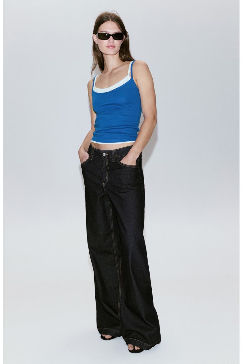 Layered Crop Camisole, Alternate, color, BLUE