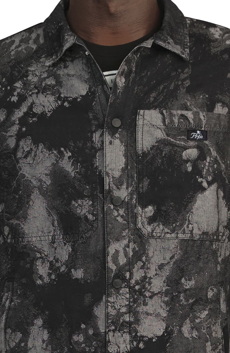 PRPS Squaw Valley Abstract Print Cotton Trucker Jacket, Alternate, color, 