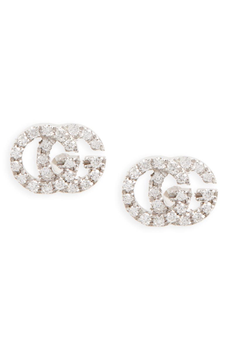 Gucci Double-G Diamond Stud Earrings, Main, color,