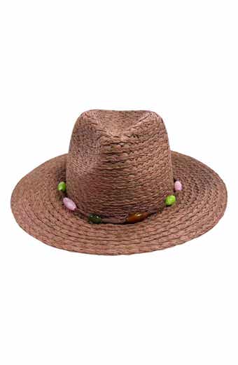 Beaded Trim Panama Hat