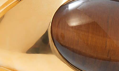 Tom Ford Angelica Tiger's Eye Cabochon Cuff Bracelet In 3yb04 Vintage Gold/brown