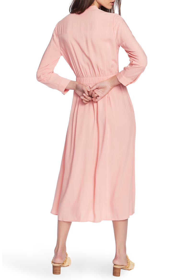 Long Sleeve Midi Shirtdress, Alternate, color, CHEEKY PEACH