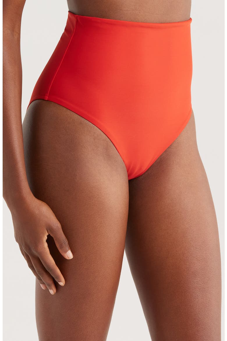 Faith High Waist Bikini Bottoms, Alternate, color, ROSSO