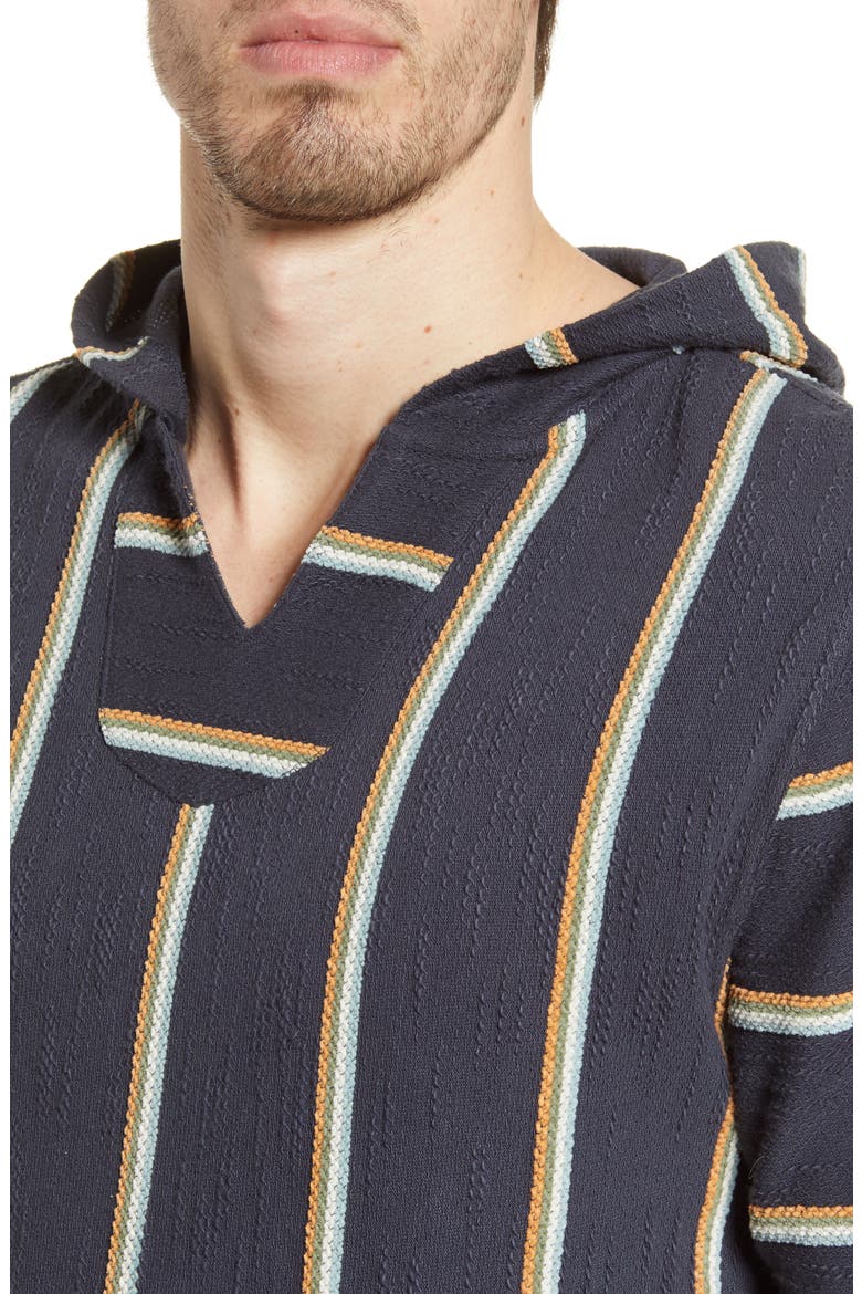 Stripe Baja Poncho, Alternate, color, NAVY BIARITZ
