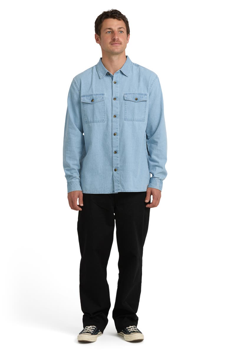 Billabong Bong Days Cotton Corduroy Button-Up Shirt, Alternate, color, Cool Blue