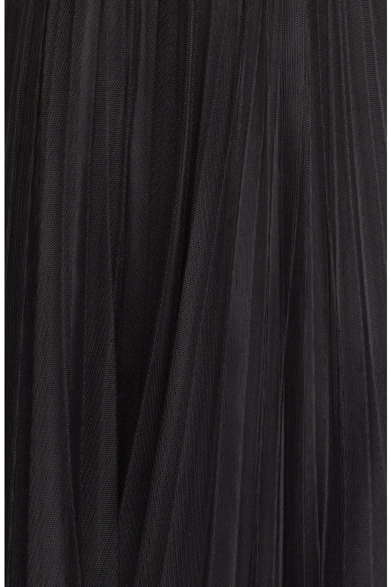 Pleated Tulle Midi Skirt, Alternate, color, BLACK