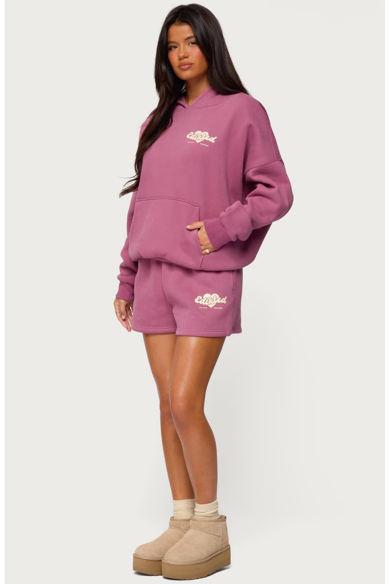 We're Edikted Sweat Shorts, Alternate, color, MAUVE