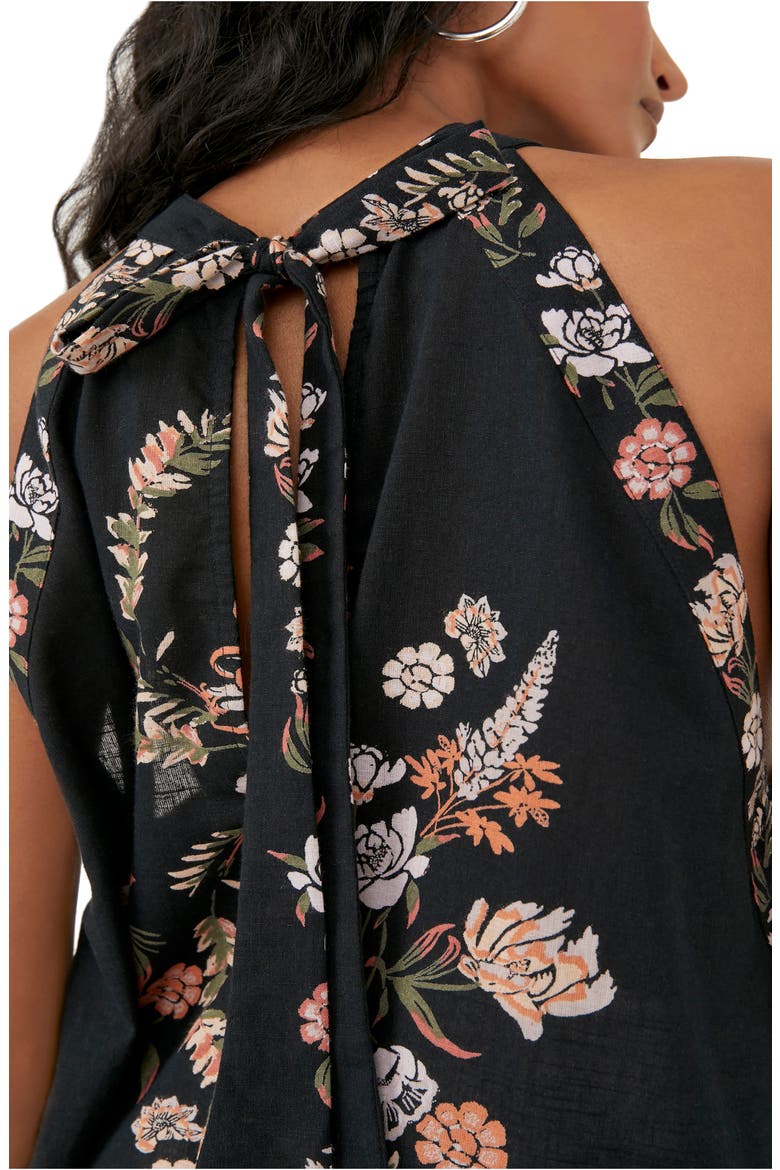 Emily Print Halter Tank, Alternate, color, BLACK