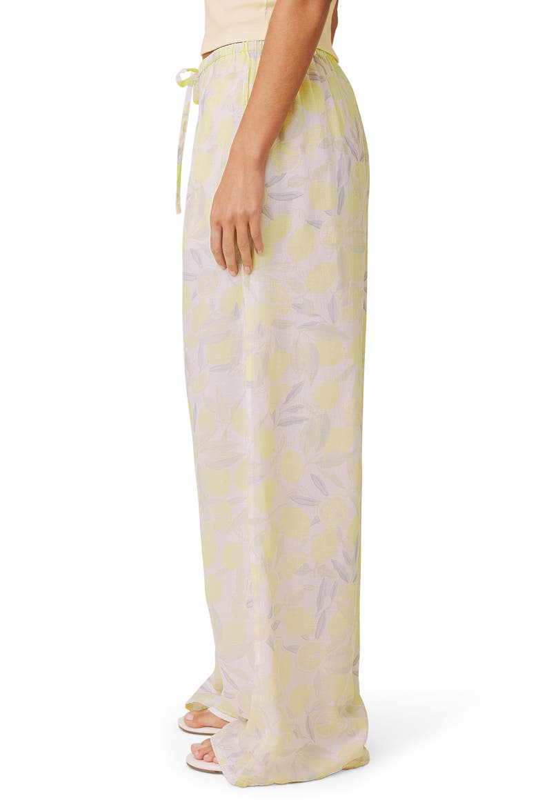 Lia Lemon Print Drawstring Pants, Alternate, color, PURPLE/ LEMON PRINT