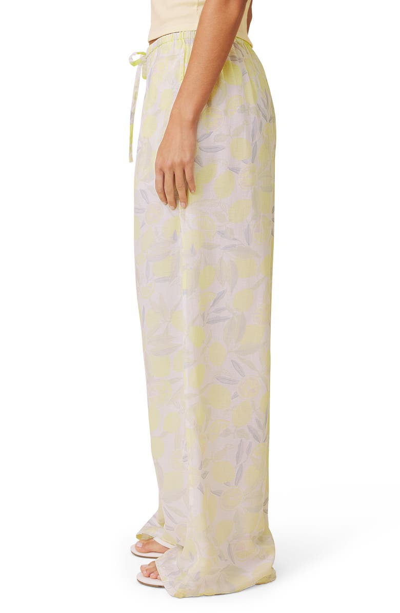 Splendid Lia Lemon Print Drawstring Pants, Alternate, color, Purple/ Lemon Print