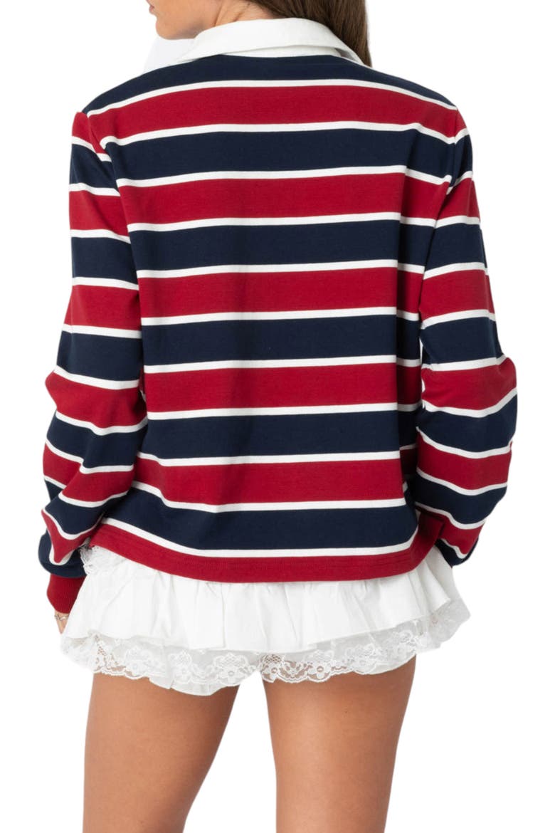 Hanna Stripe Rugby Shirt, Alternate, color, RED BLACK MIX