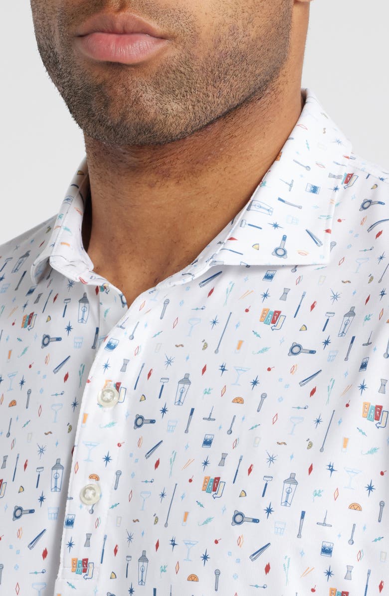 johnnie-O Bar Cart Libations Print PREP-FORMANCE Golf Polo, Alternate, color, 