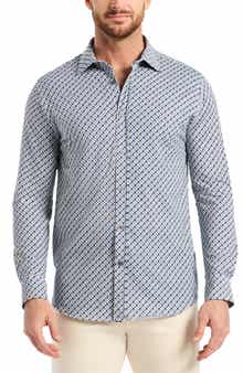 Robert Graham Cooper Geo Stretch Cotton Button-Up Shirt