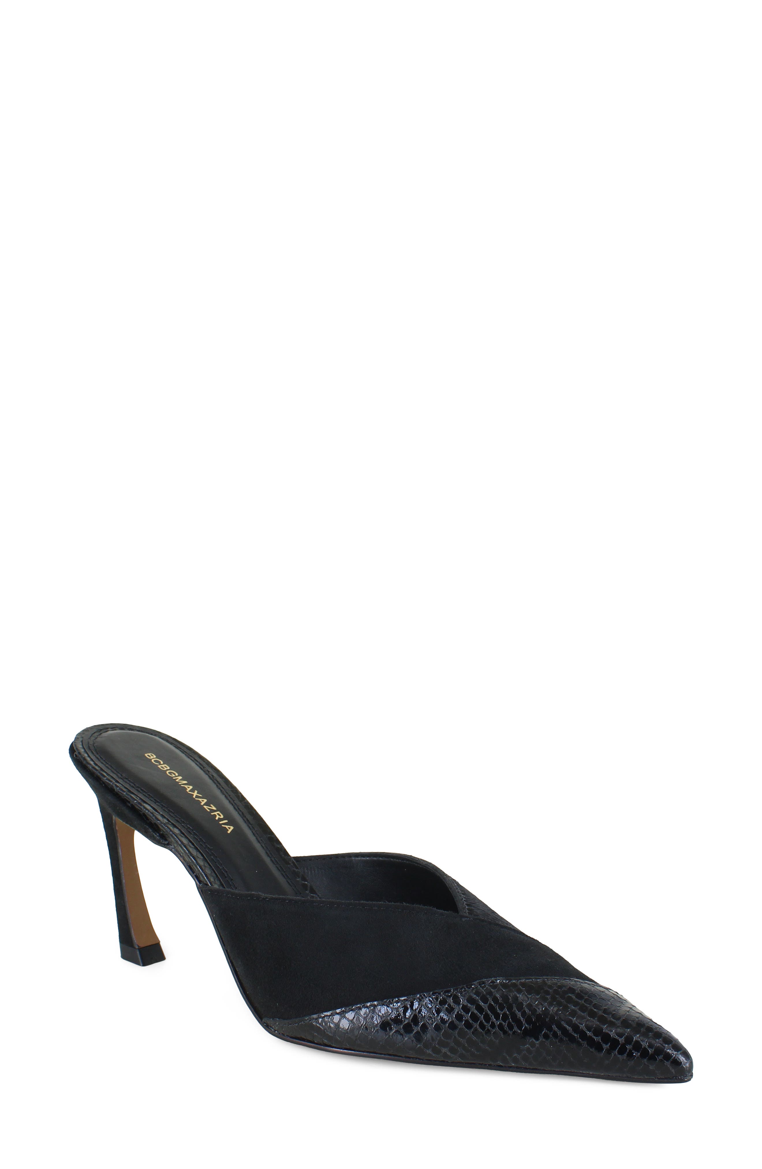 Ginna Snakeskin Embossed Mule, Main, color, BLACK MULTI