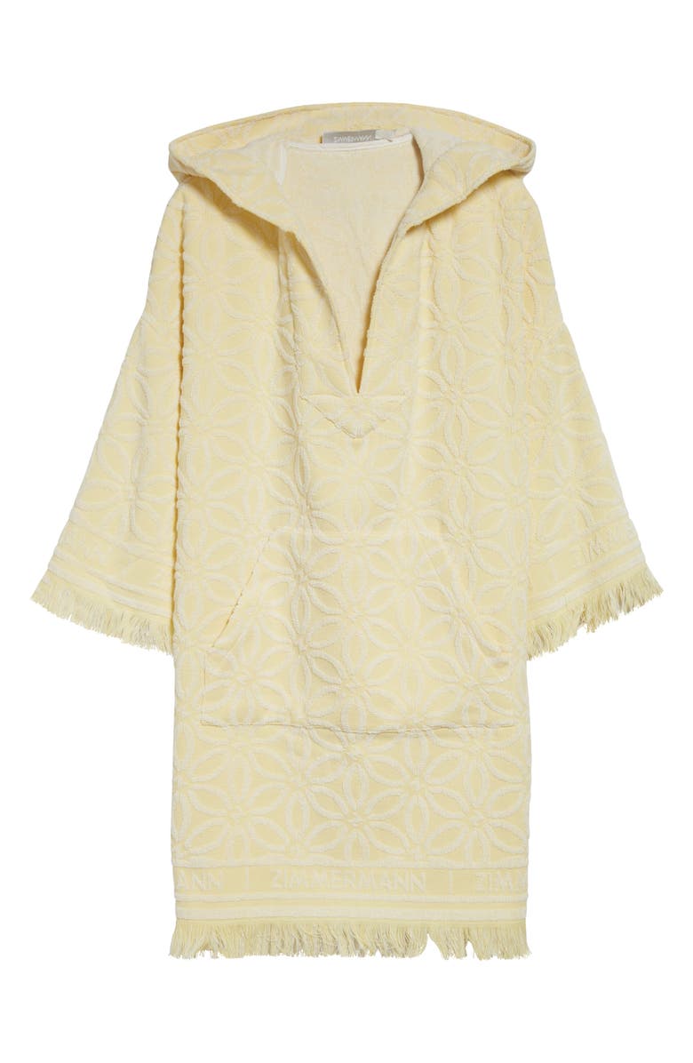 Zimmermann Coco Jacquard Terry Cloth Hooded Dress, Alternate, color, Yellow/ Cream
