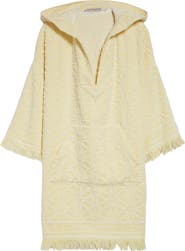 【Zimmermann】Coco hooded cotton terry minidress ZIMMERMANN Coco fringed cotton-terry jacquard hooded mini