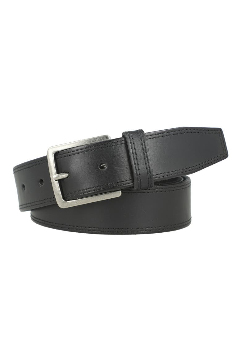 Leather Belt, Main, color, BLACK