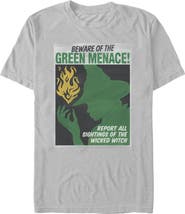 Wicked: For Good Men's Elphaba Beware of the Green Menace Short Sleeve Graphic T-Shirt