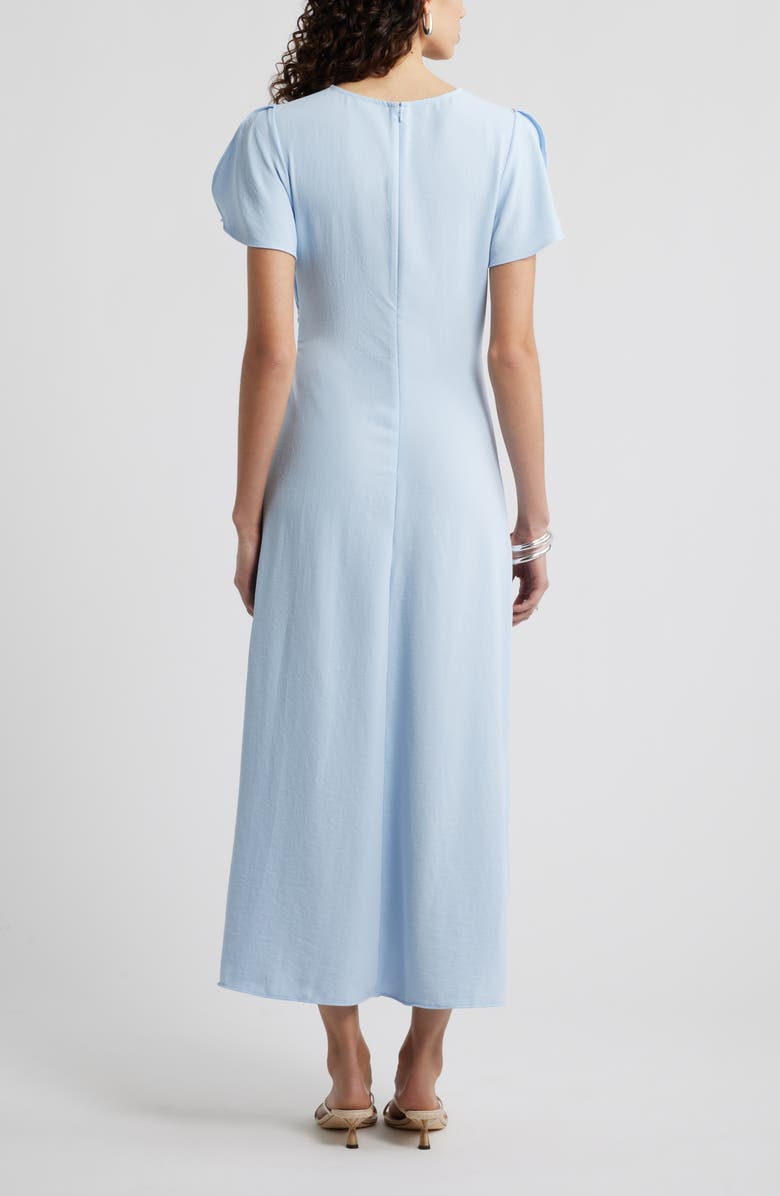 Nordstrom Split Sleeve Side Smocked Midi Dress, Alternate, color, Blue Floaty