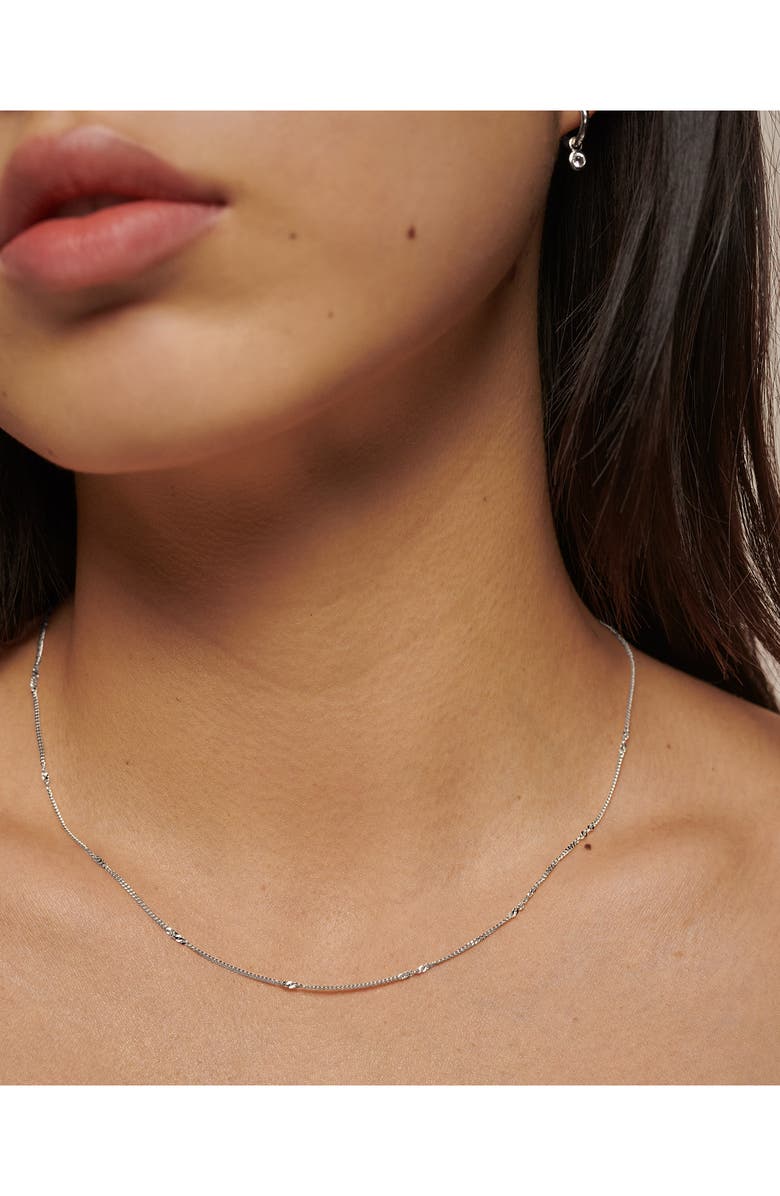 Monica Vinader Twisted Curb Link Station Chain Necklace, Alternate, color,