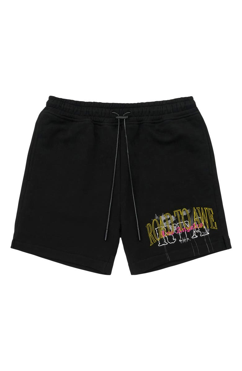 RtA Clyde Pull-On Shorts, Main, color, Black Mixed Logo