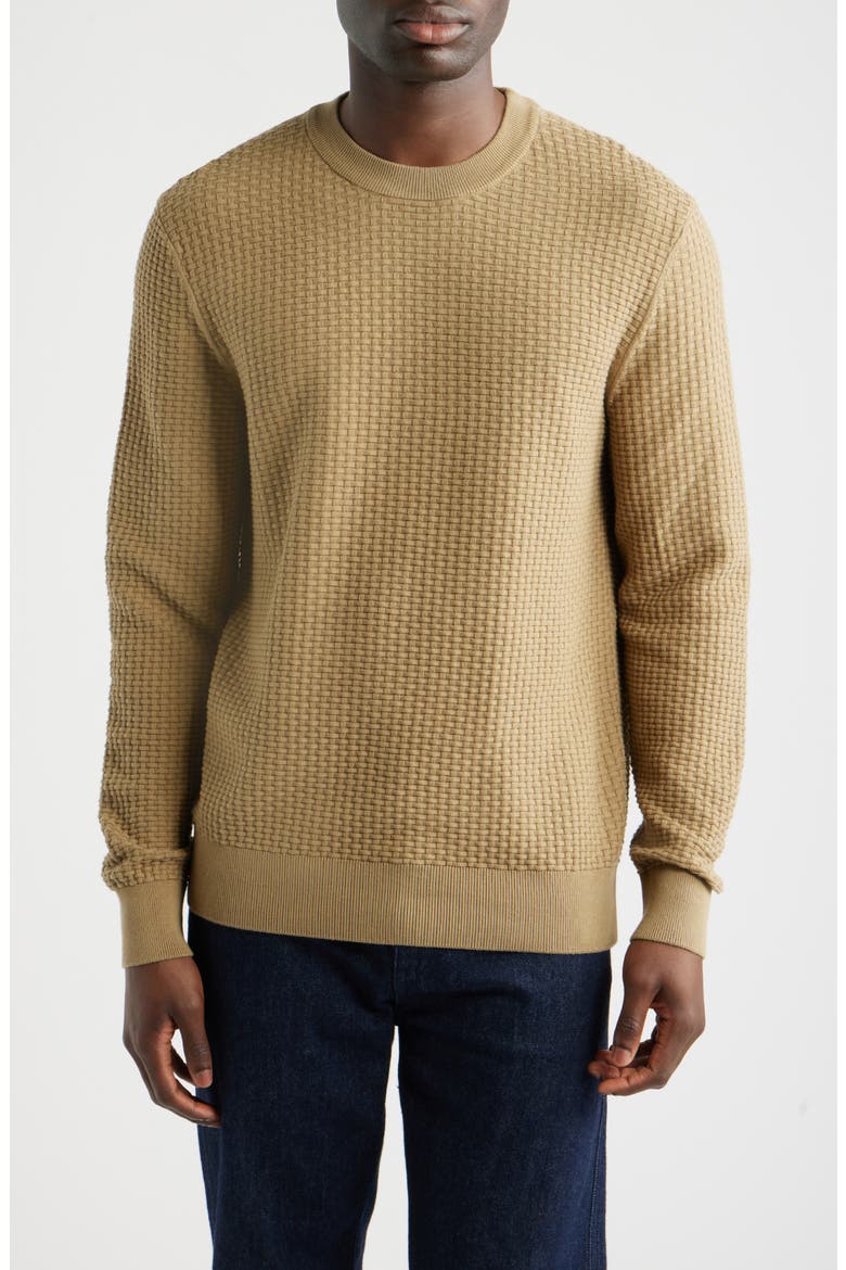 Imberto Textured Sweater, Main, color, DARK BEIGE