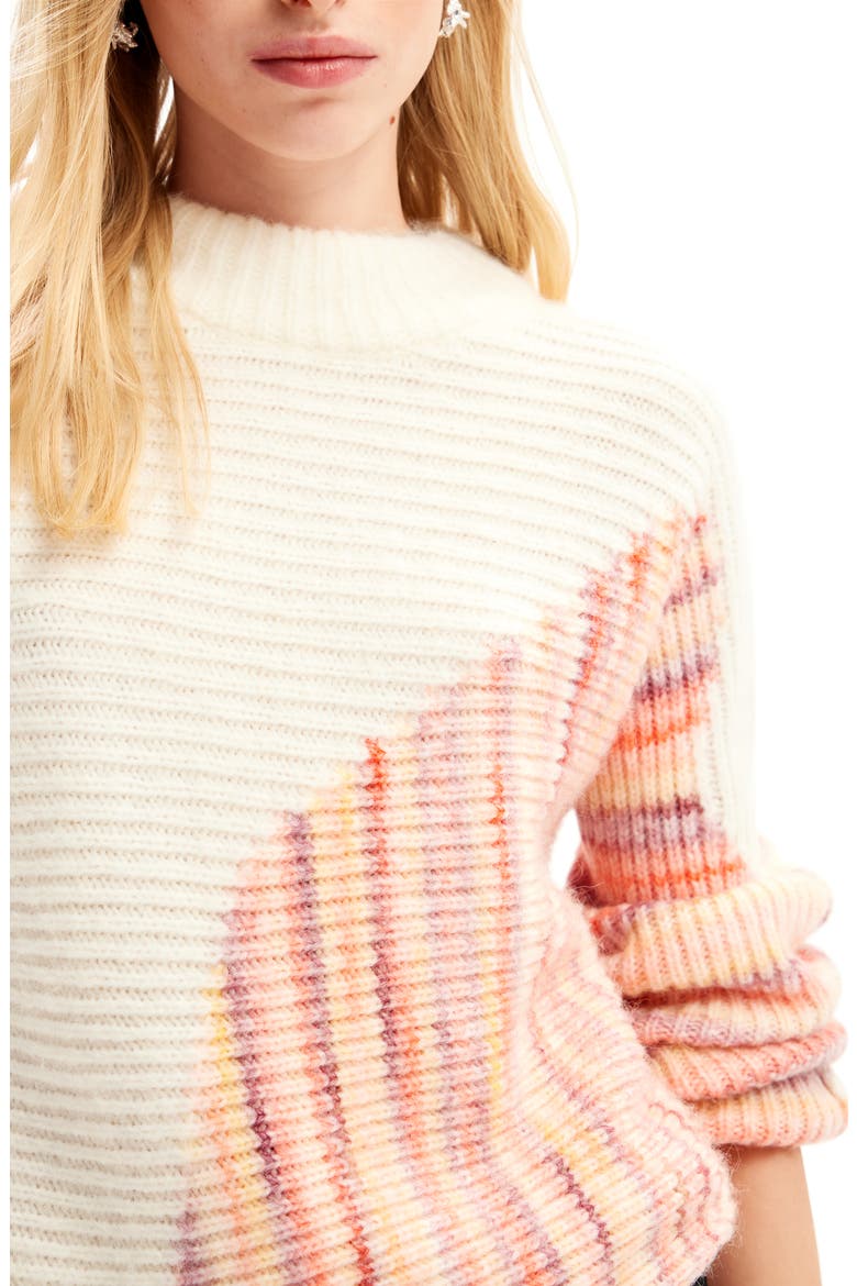 Asymmetric Design Pullover, Alternate, color, WHITE