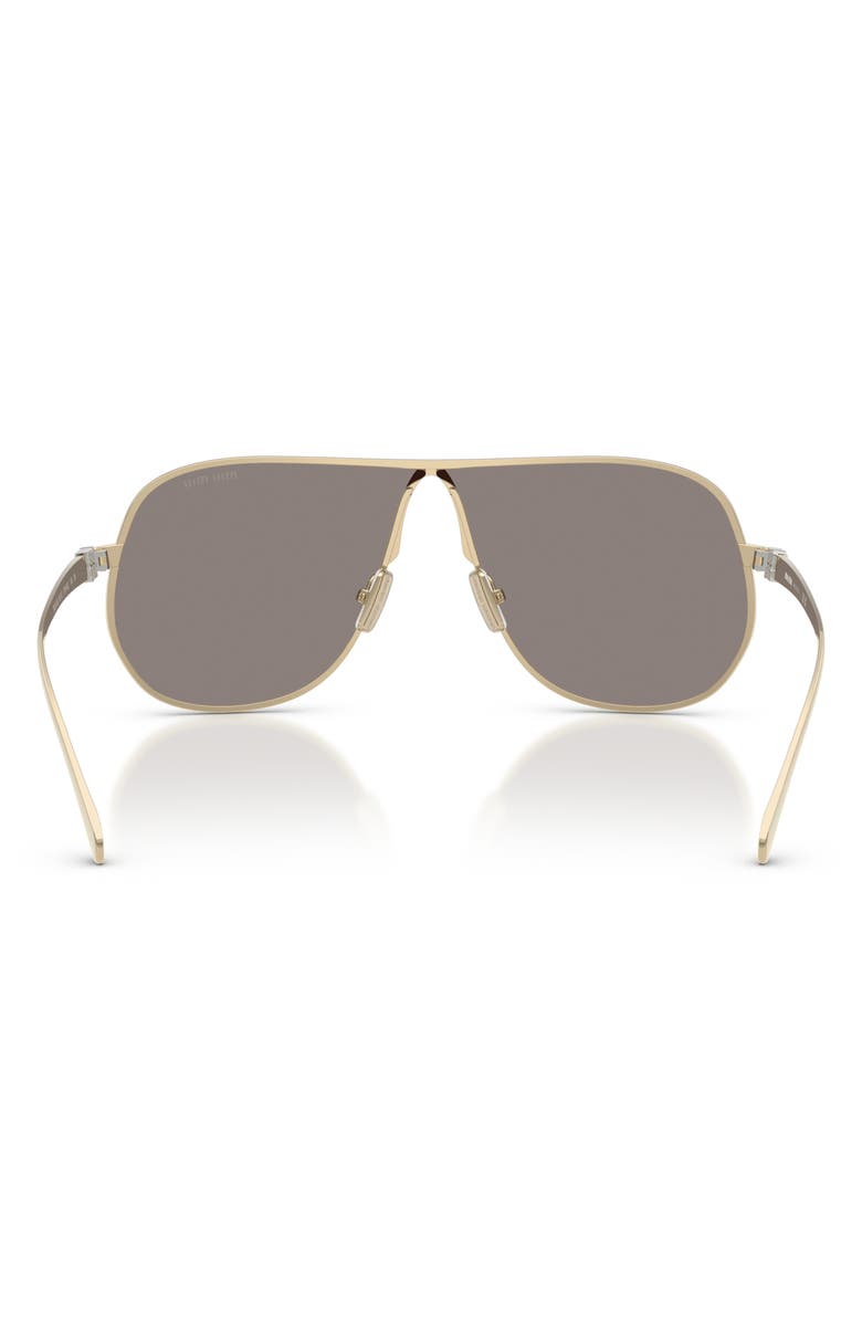 Miu Miu 66mm Oversize Pilot Sunglasses, Alternate, color, Pale Gold / Dark Grey