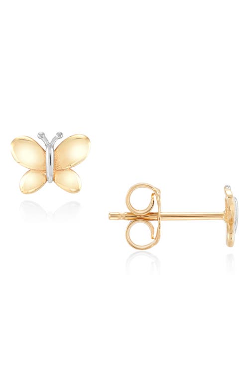 Frankie & Zoe Two-tone Butterfly Stud Earrings