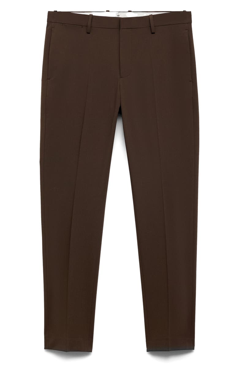 MANGO Prince of Wales Check Super Slim Fit Stretch Pants, Alternate, color, Tobacco Brown
