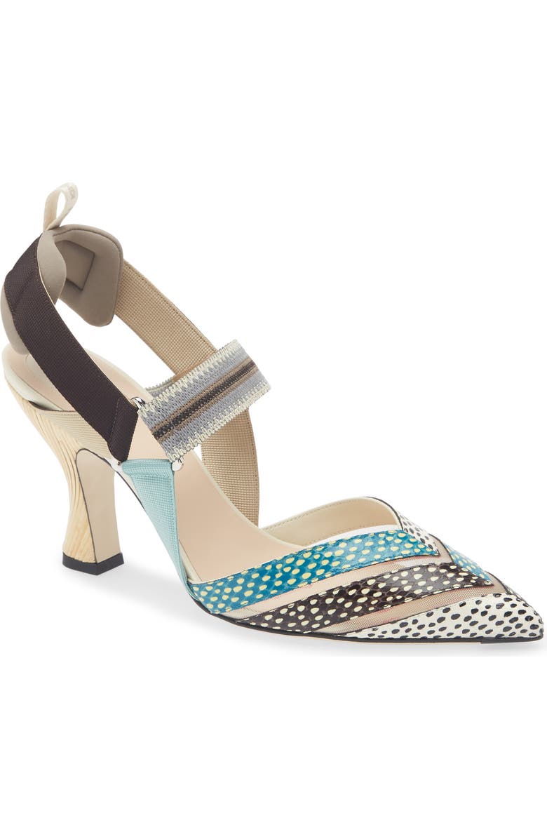 Fendi Colibri Slingback Pump, Main, color, White Multi
