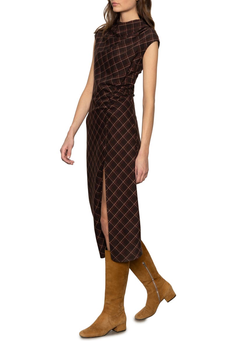 Autumn's Best Plaid Midi Dress, Alternate, color, COCOA PLAID