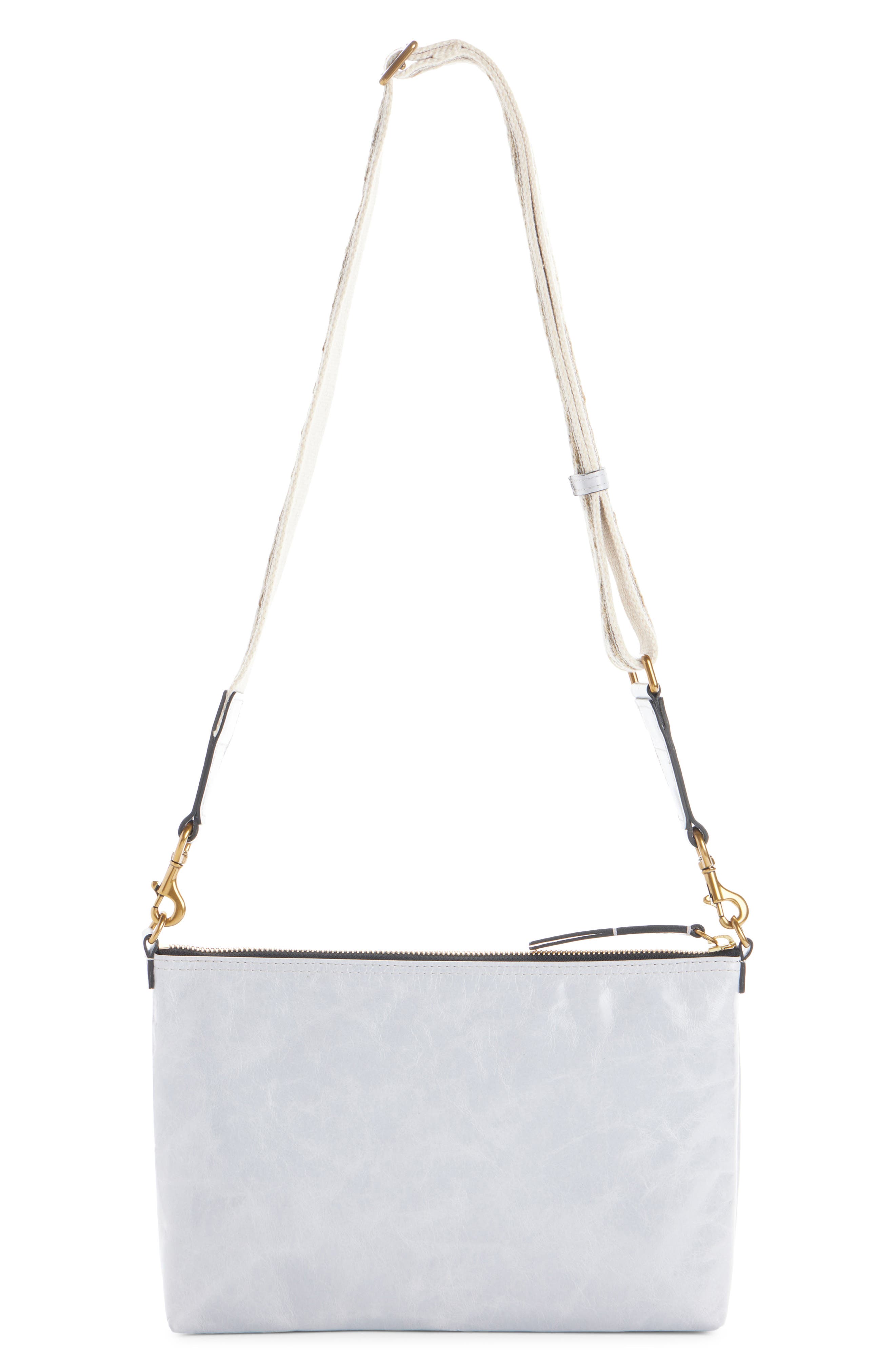 Isabel Marant Nessah Leather Crossbody Bag, Alternate, color, Light Grey