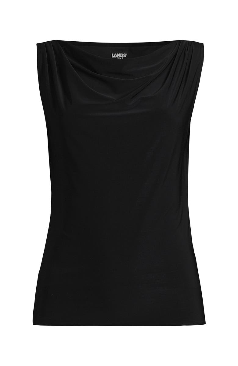 Lands' End Sleeveless Silky Knit Drape Front Top, Alternate, color, 