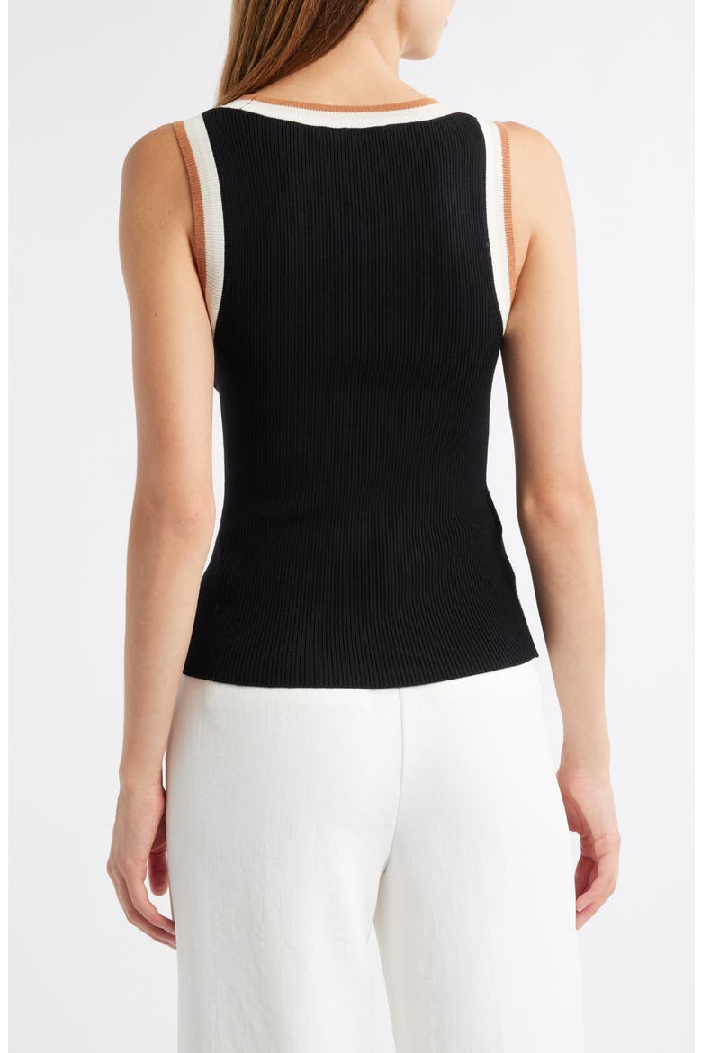 Crochi Rib Tank Top, Alternate, color, BLACK