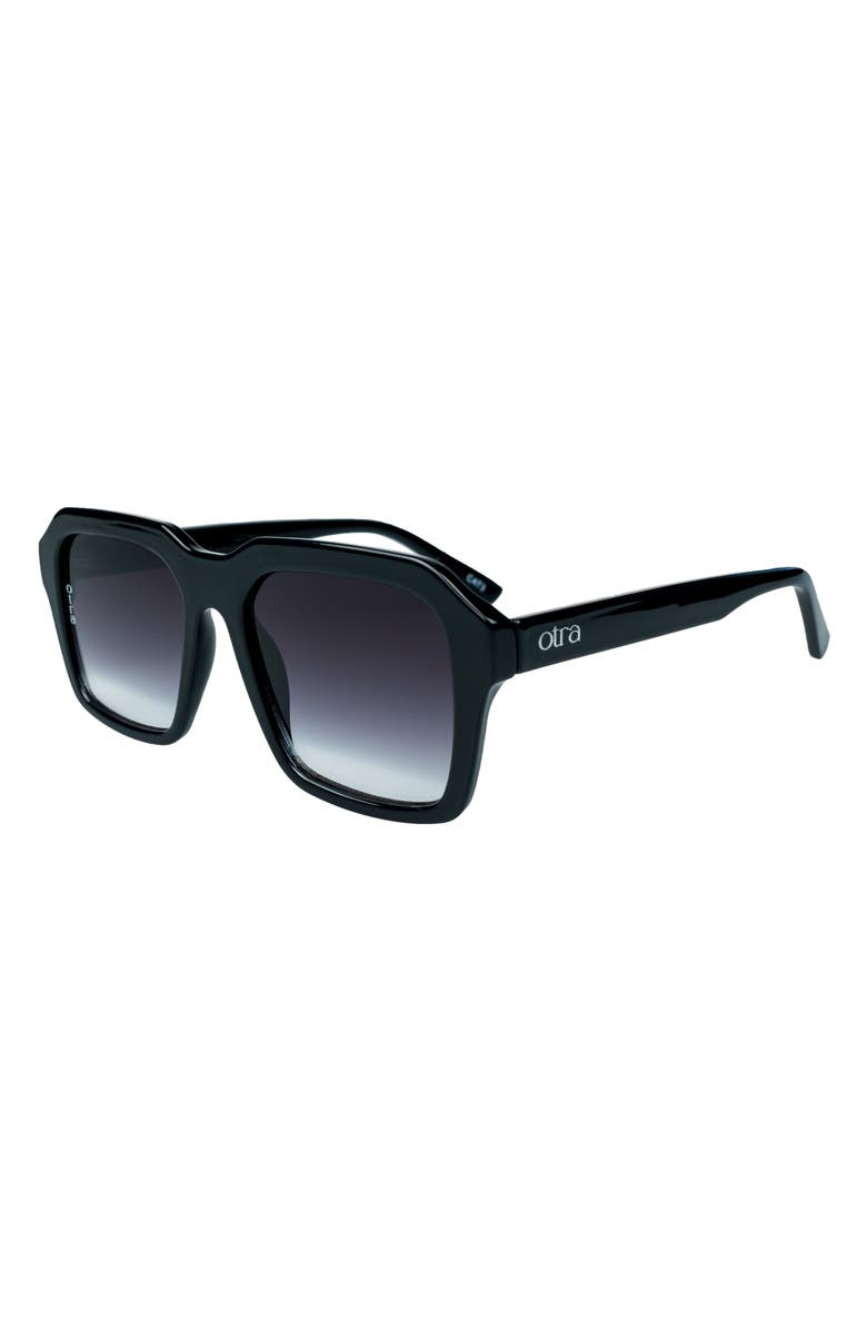 OTRA Lennox 53mm Square Sunglasses, Alternate, color, Black/ Smoke Fade