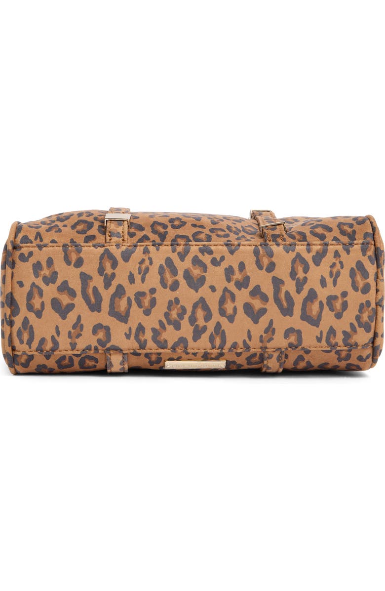 Madden Girl Leopard Faux Suede Bowler Tote, Alternate, color, Leopard