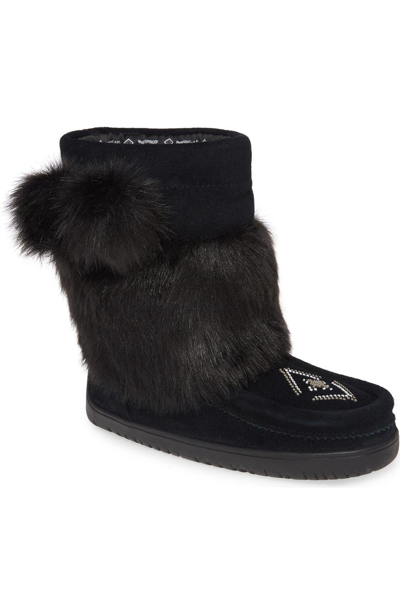 Manitobah Mukluks Faux Fur & Waterproof Snow Boot, Main, color,
