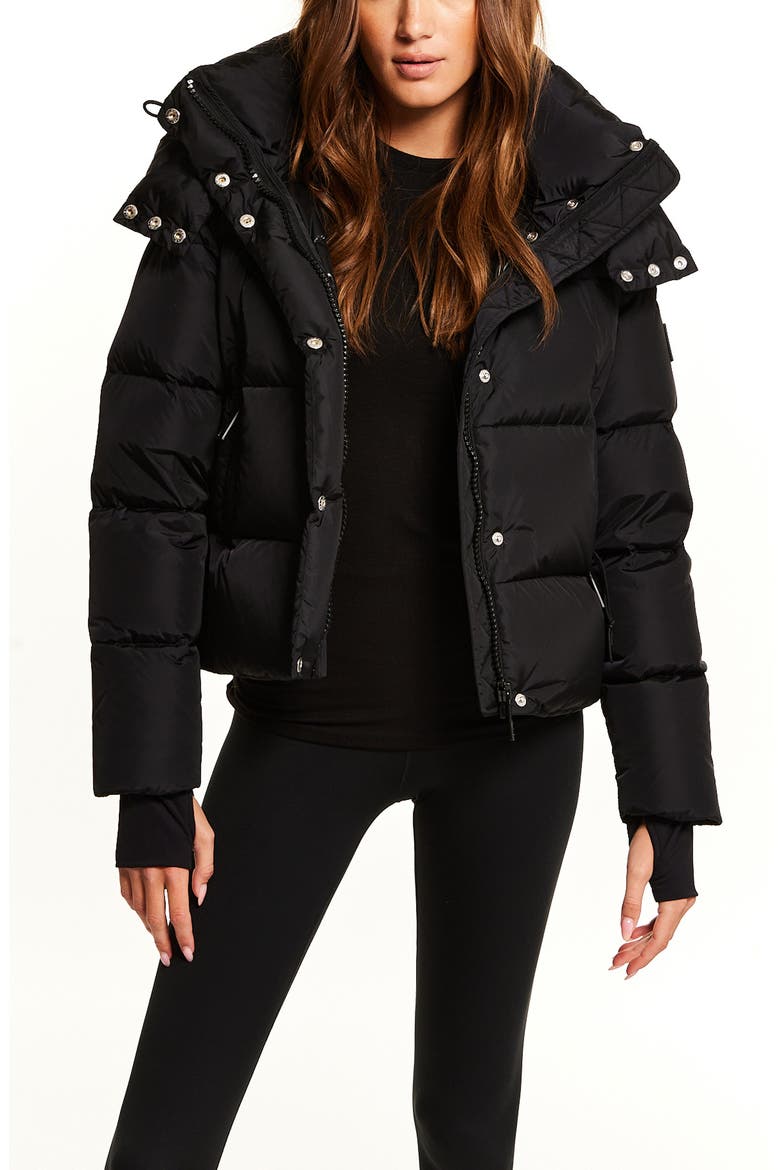 Jordy Water Resistant Down Puffer Coat, Alternate, color, MATTE BLACK
