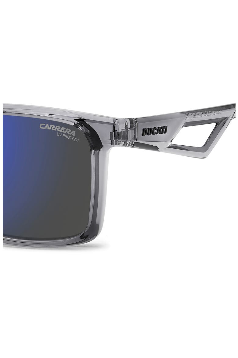x Ducati 56mm Rectangular Sunglasses, Alternate, color, GREY/ BLUE SKY