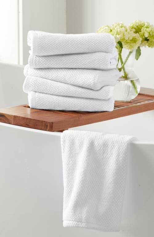 Woven & Weft Textured Single Bath Towel In Optic White