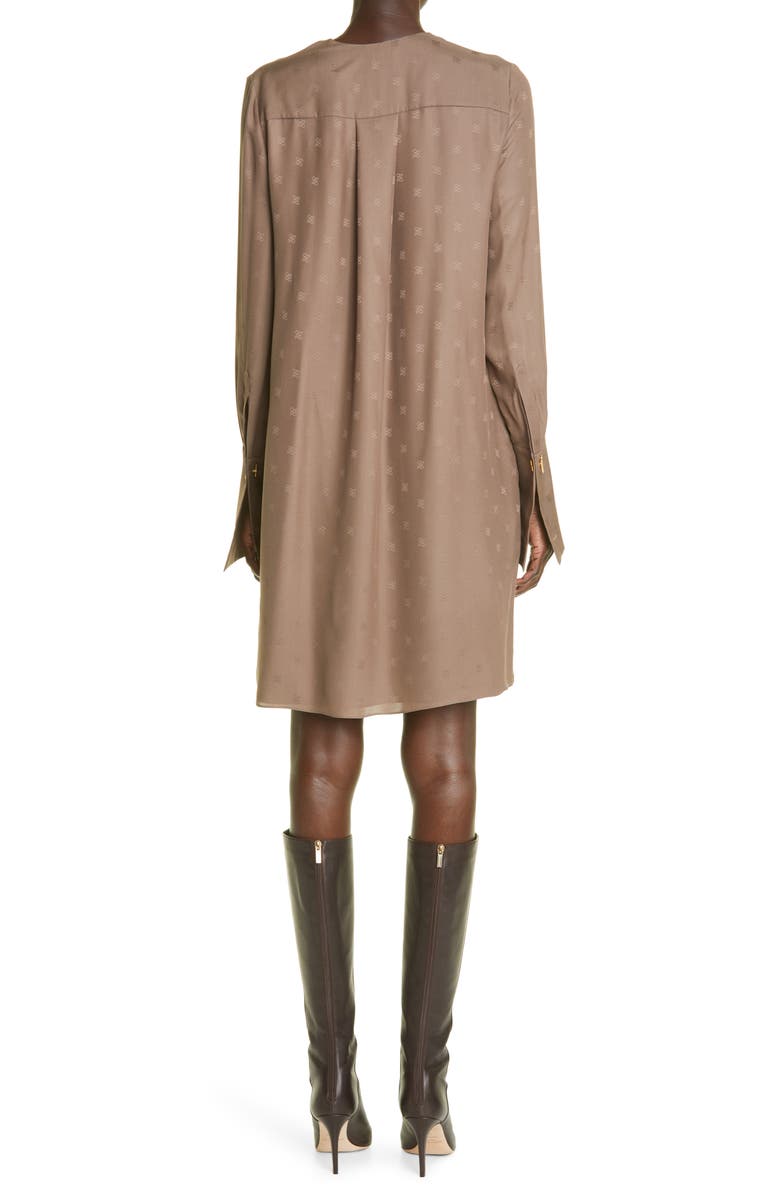 Fendi Karligraphy Asymmetic Panel Crêpe de Chine Dress, Alternate, color,