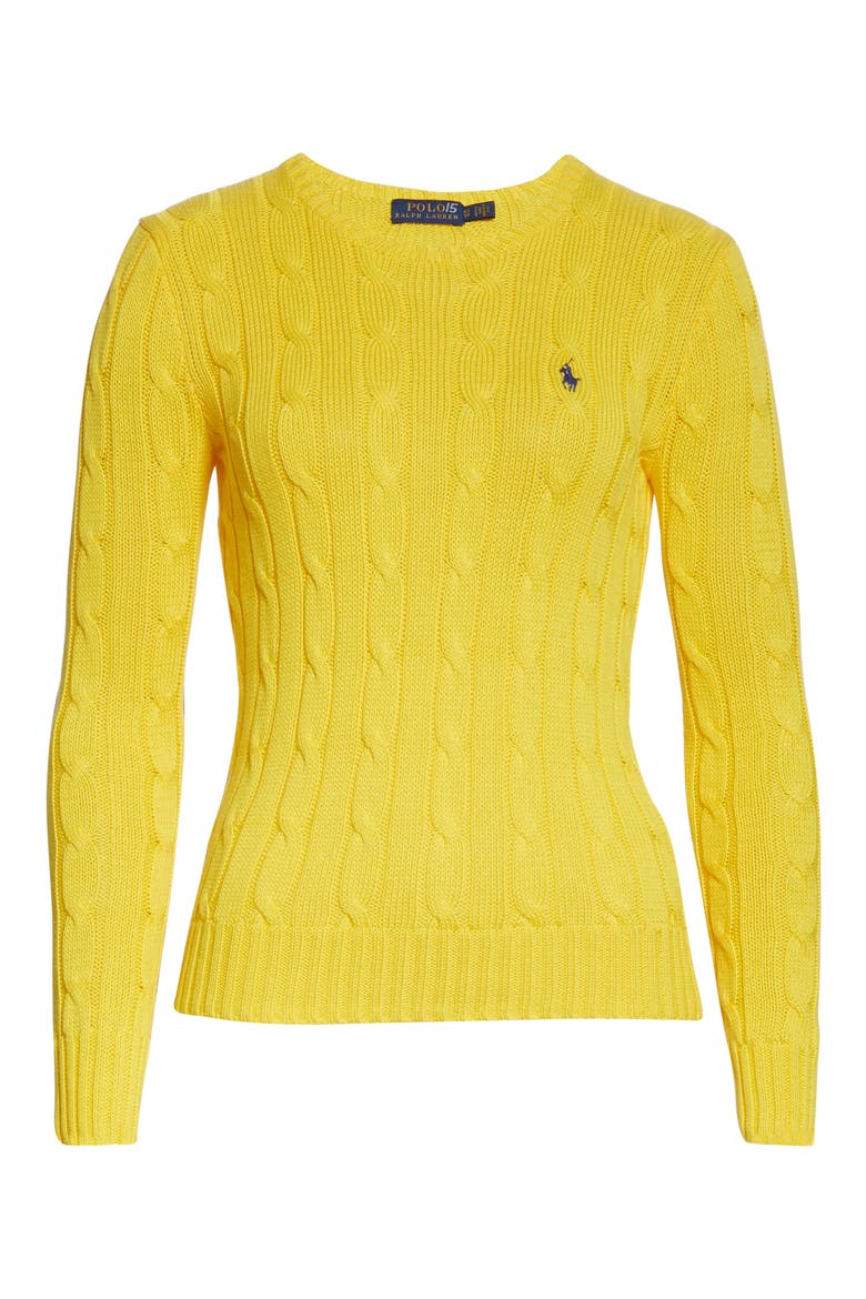 Cable Knit Cashmere Sweater, Alternate, color, BRISTOL YELLOW